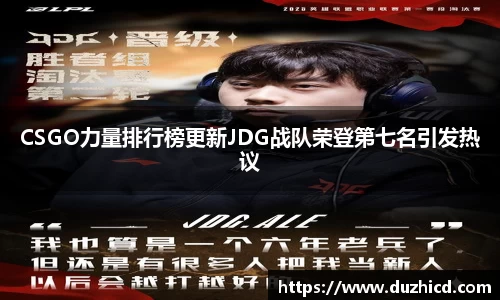 CSGO力量排行榜更新JDG战队荣登第七名引发热议